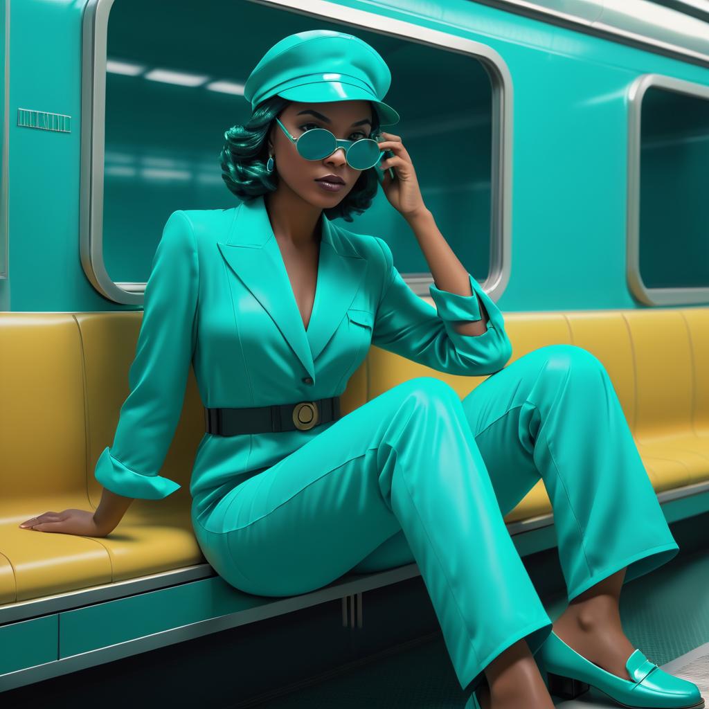 Teal-Clad Detective on a Train