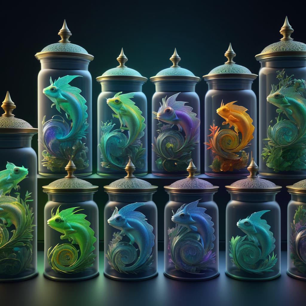 Charming Chameleons in Ornate Jars