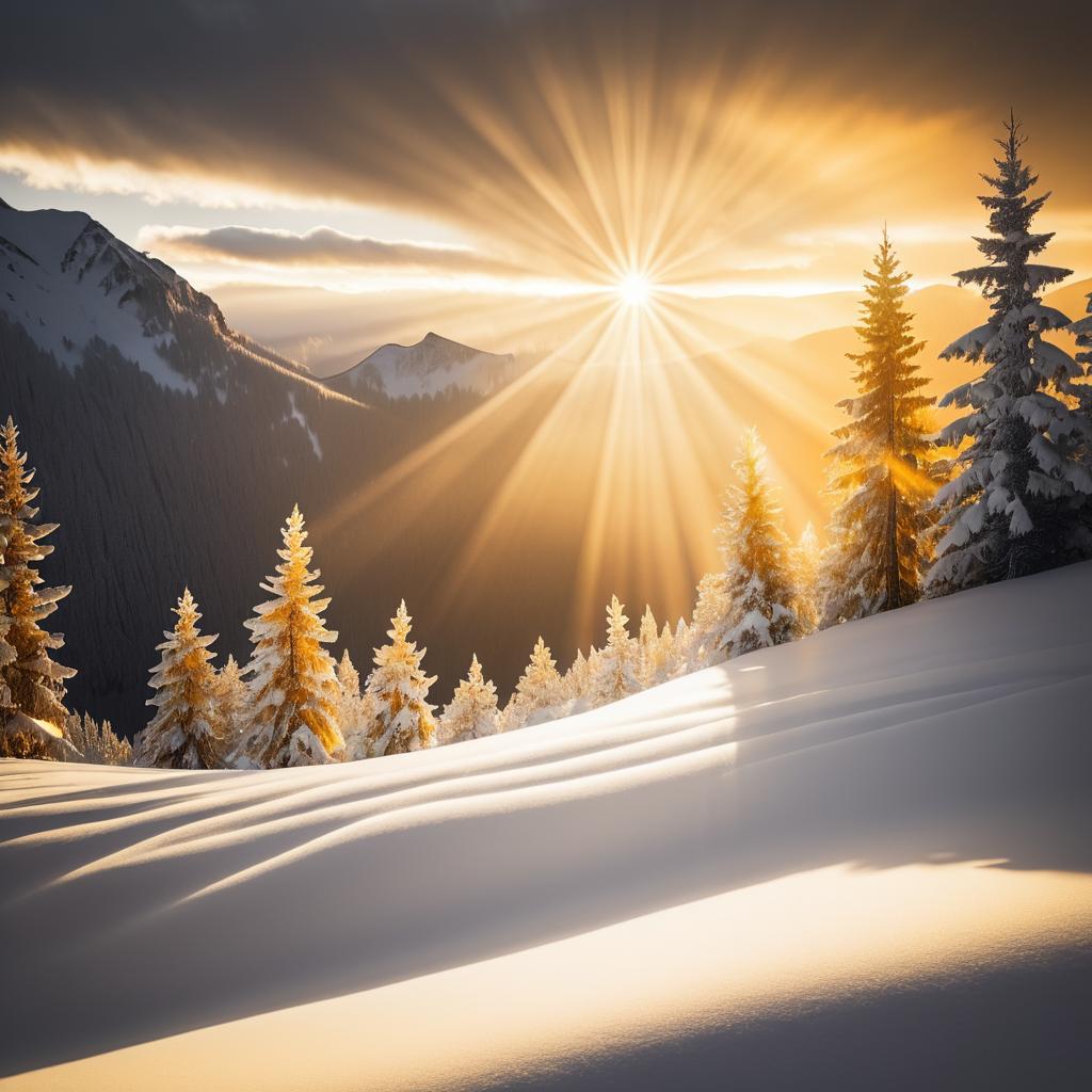 Tranquil Snowy Mountain Landscape Photography