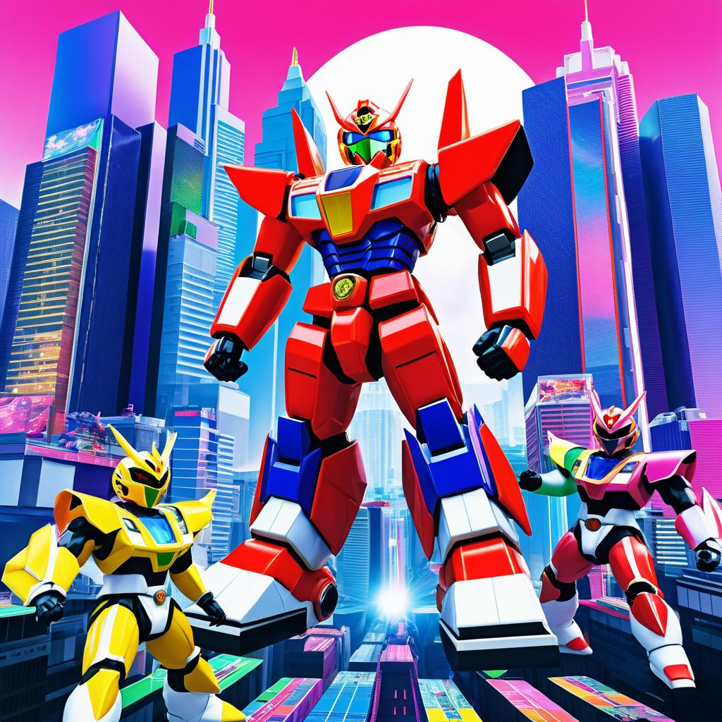 Vibrant Tokusatsu Giant Robot Battle