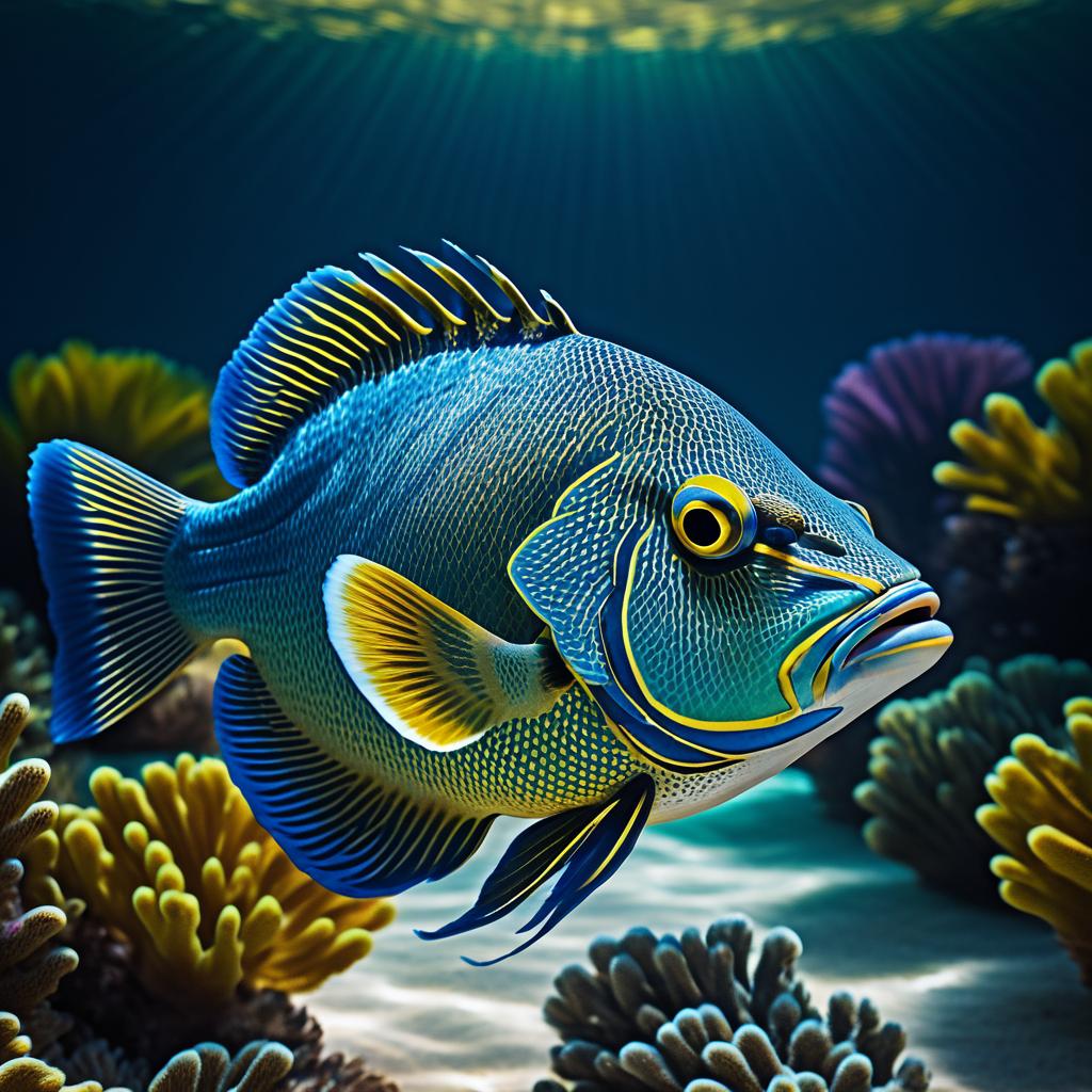 Ultra-Realistic Cabezon Fish in Water