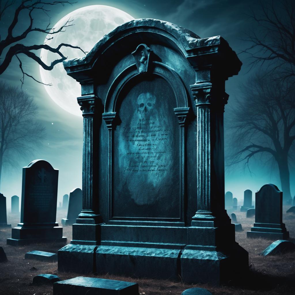 Moonlit Tombstone Portrait in Horror