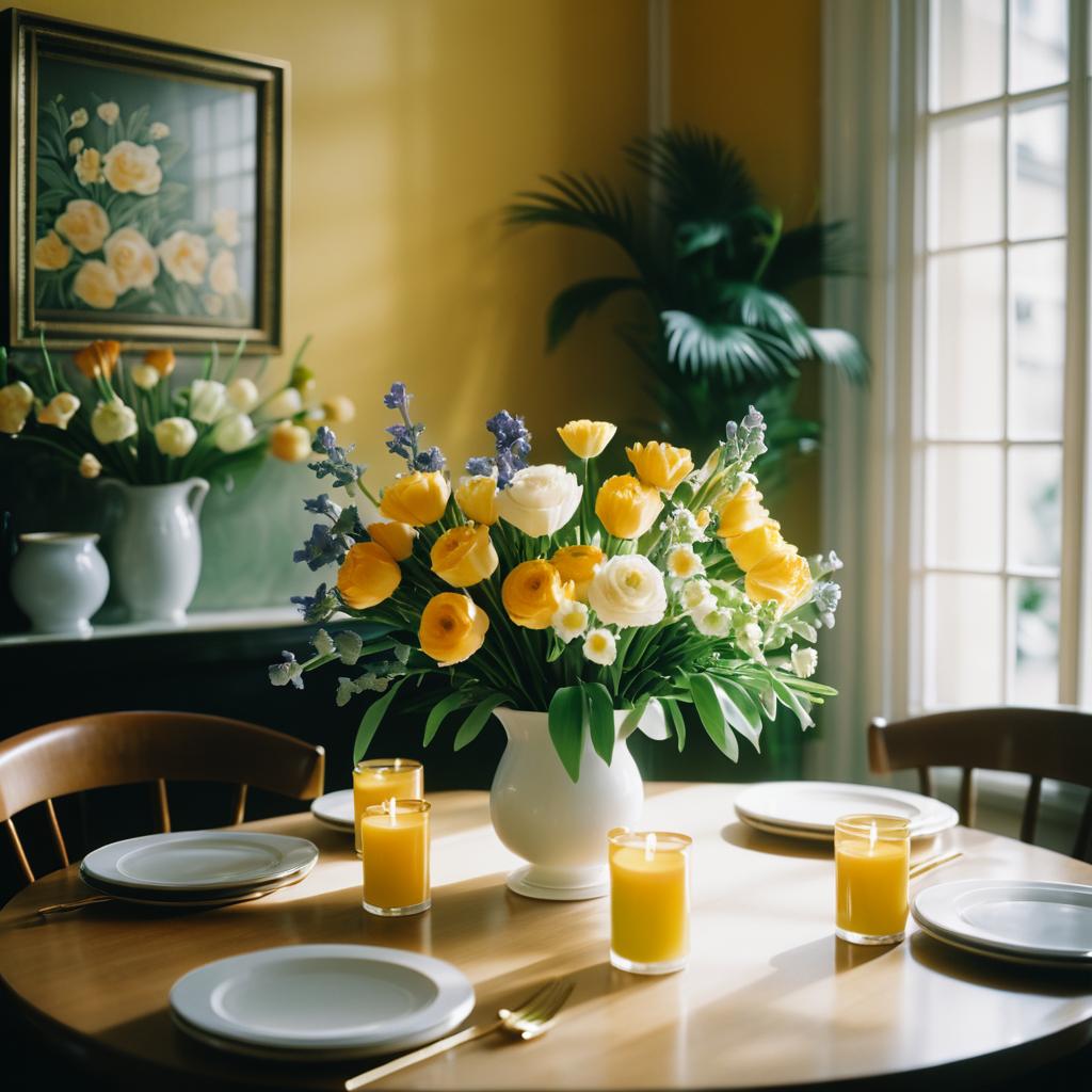 Cinematic Flower Arrangement at Café Brunch