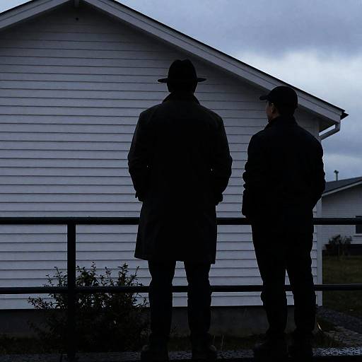 Silhouetted Encounter at Dusk