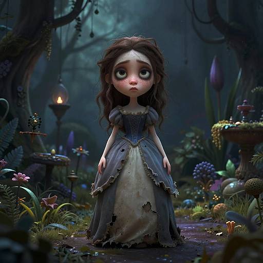 Imperfect Disney Princess in Gloomy Garden