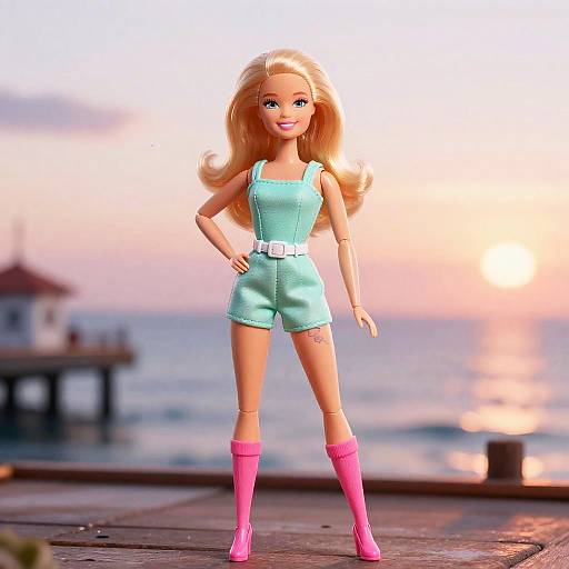 Ultra-Realistic Barbie on Pier