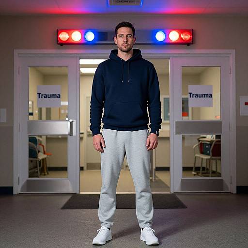 Man at Emergency Room Entrance