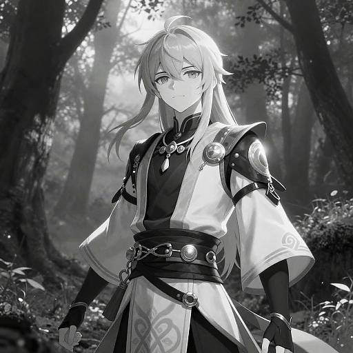 Black and White Hair Anime Character