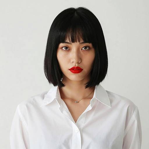 Confident Woman Portrait with Red Lipstick