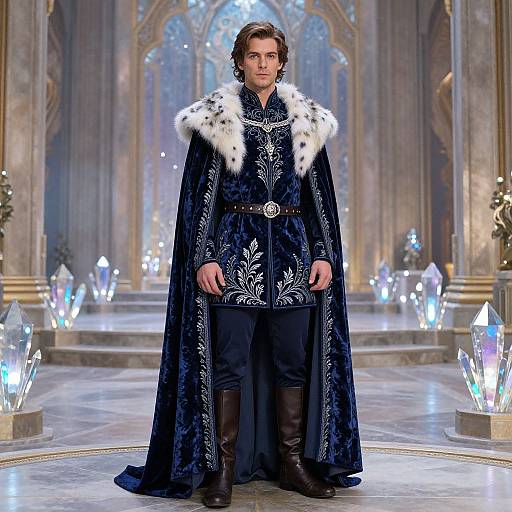 Royal Elven Prince in Velvet Attire