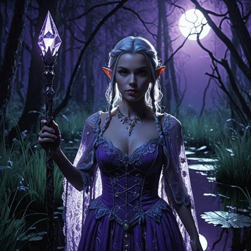 Ethereal Elf in Luminescent Swamp