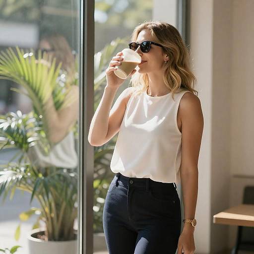 Sunlit Portrait of a Smiling Woman
