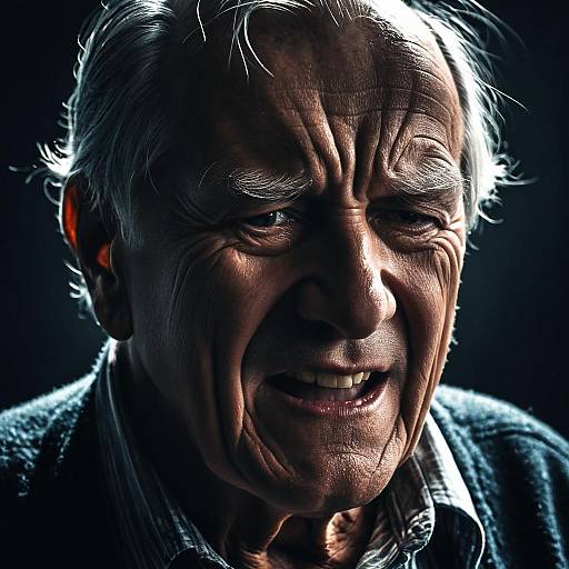 Elderly Man Grimacing in Pain