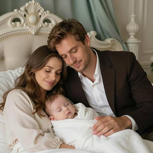 Serene Family Moment by the Bed