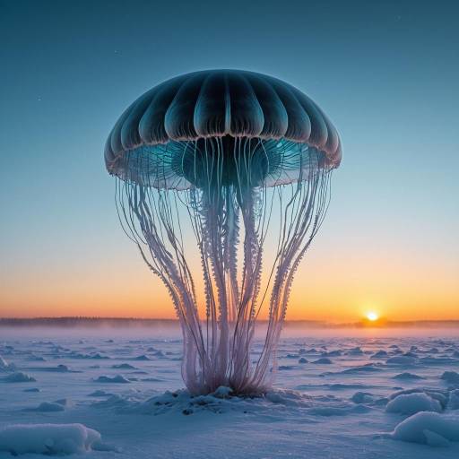 Iridescent Alien Jellyfish on Frozen Planet