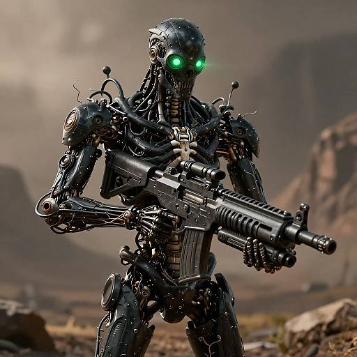 Ultrarealistic Nuclear Rifle Obsidian Skeleton