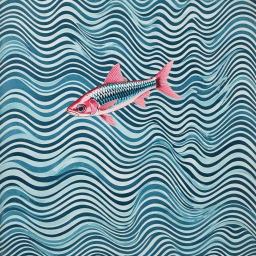 Vintage Psychedelic Flying Fish Illusion Vintage Psychedelic Flying Fish Illusion