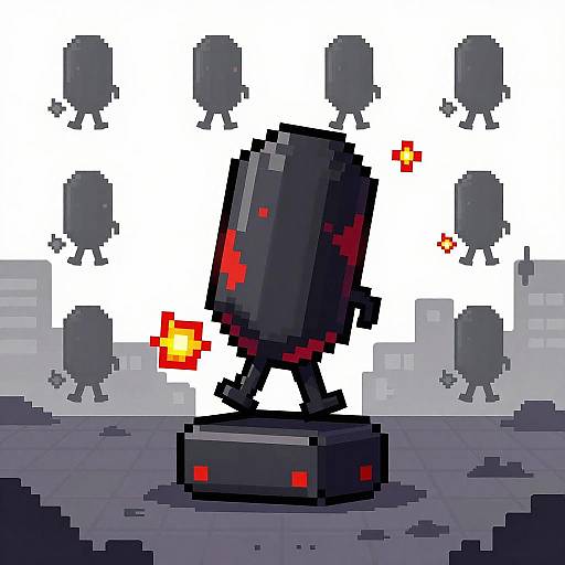 Minimalist Pixel Art Heavy Mortar Sprite