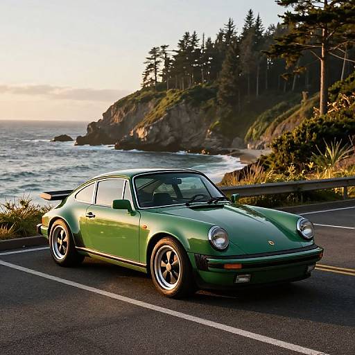 Classic 1980s Porsche by the Coast