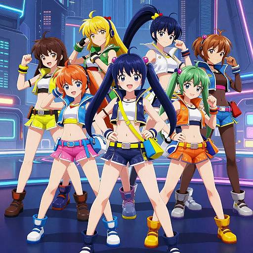 Dynamic Female Anime Game Characters