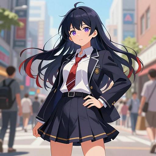 Stylish Anime Character in City