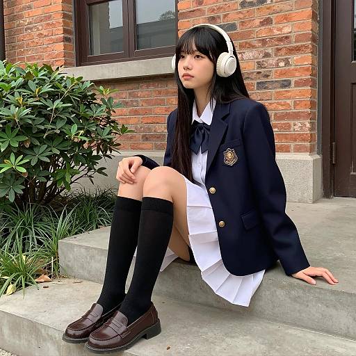 Stylish Asian Woman in Casual Setting