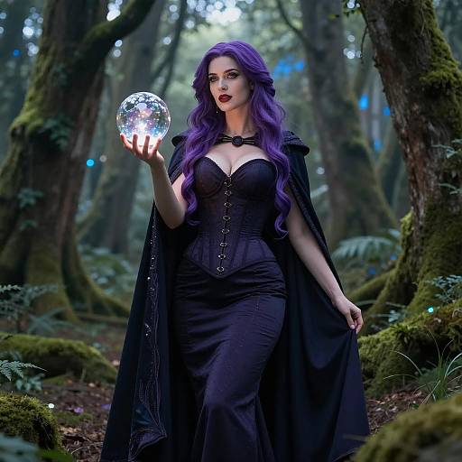 Enchanting Sorceress in Mystical Forest