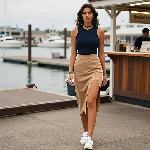 Toned Woman at Marina in Hakusensha Style