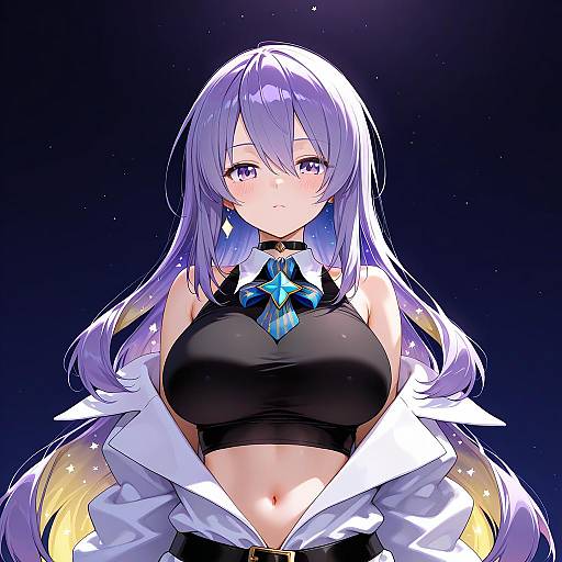 Illustration of Moona hoshinova (1st costume), hololive in the style of Kl