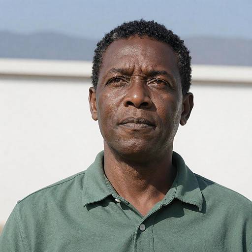 Calm Portrait of Middle-Aged Black Man