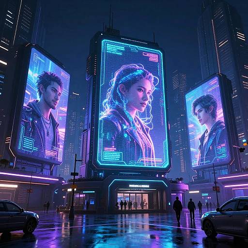 Futuristic Cyberpunk AI Cityscape