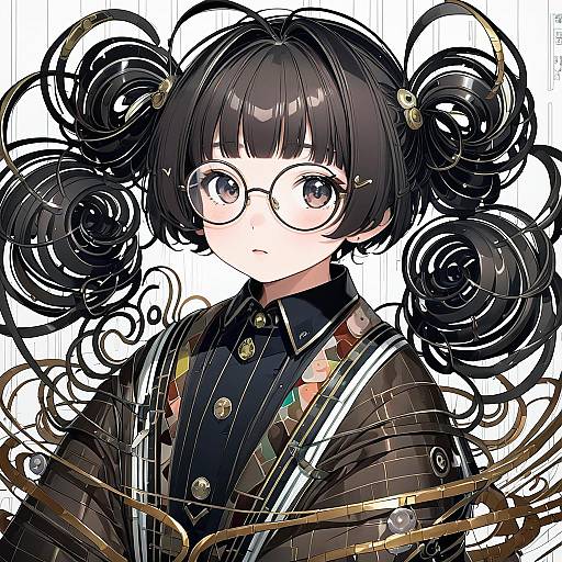 Illustration of Amasawa yuuko, dennou coil in the style of Kawacy