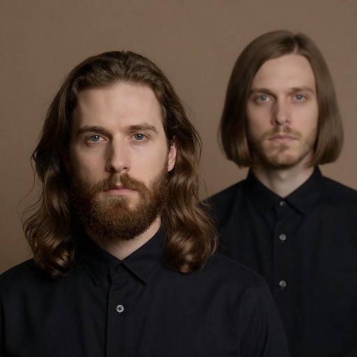 Intense Portrait of Two Brown-Haired Men