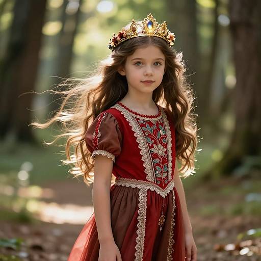 Enchanting Young Girl in Magical Forest
