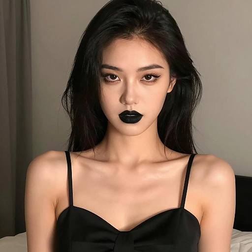 Elegant Dark Glam Portrait of Young Woman