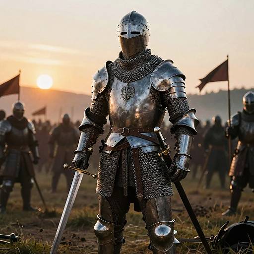 Valiant Medieval Knight at Dawn