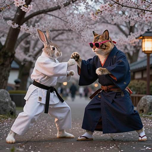 Epic Duel of Samurai Rabbit and Tanuki