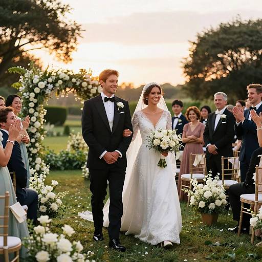 Elegant Outdoor Wedding Ceremony at Sunset