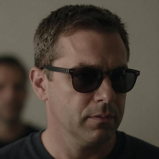 Intense Close-Up of a Middle-Aged Man