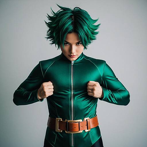 Young Man in Hero Academia Inspired Costume