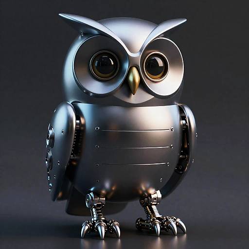 3D Mechanical Owl with Dramatic Lighting