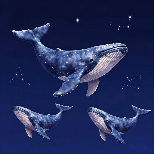 Surreal Vaporwave Stargazing Whales