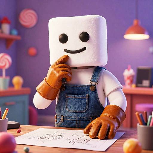 Sugarpunk Apprentice Inventor in Candy Workshop