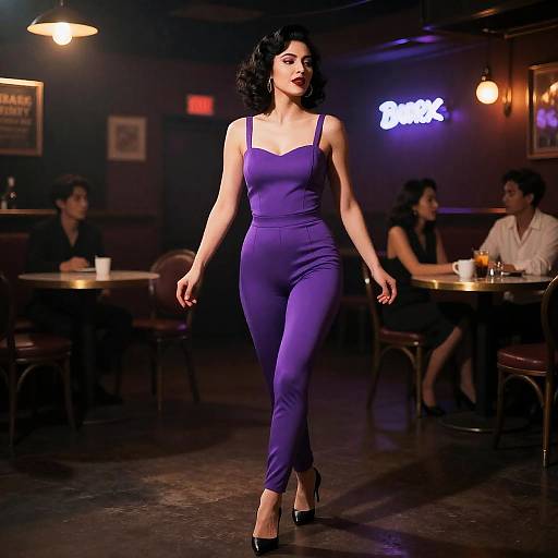 Vintage Jazz Singer in Purple Hot Pants