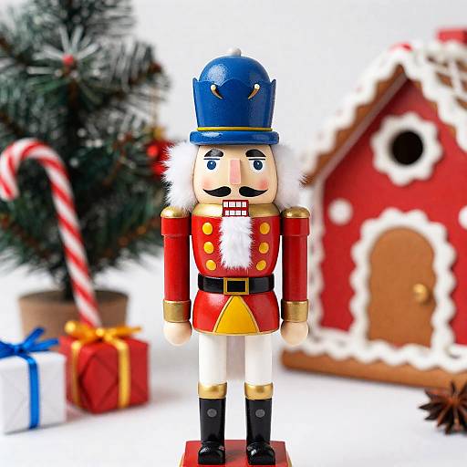 Christmas Nutcracker Decoration with Festive Background