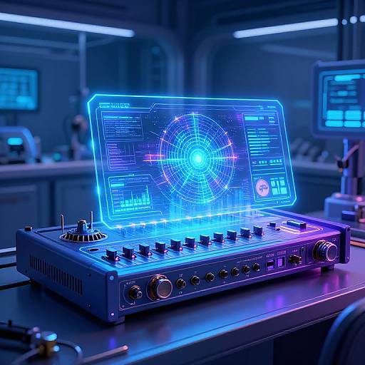 Futuristic SDXL Sampling Instrument Illustration