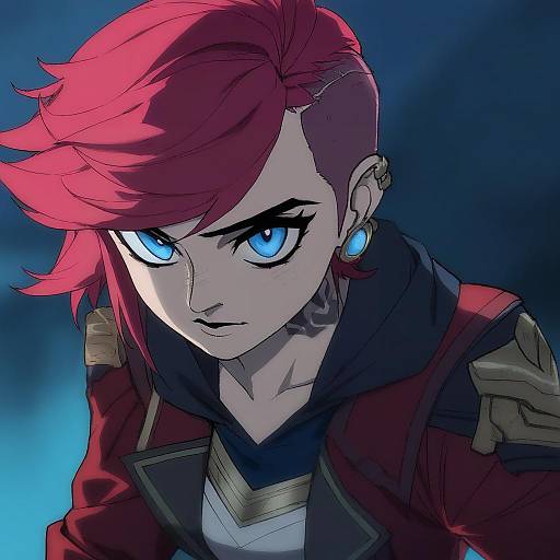 Illustration of Arcane vi, league of legends in the style of Tonbi