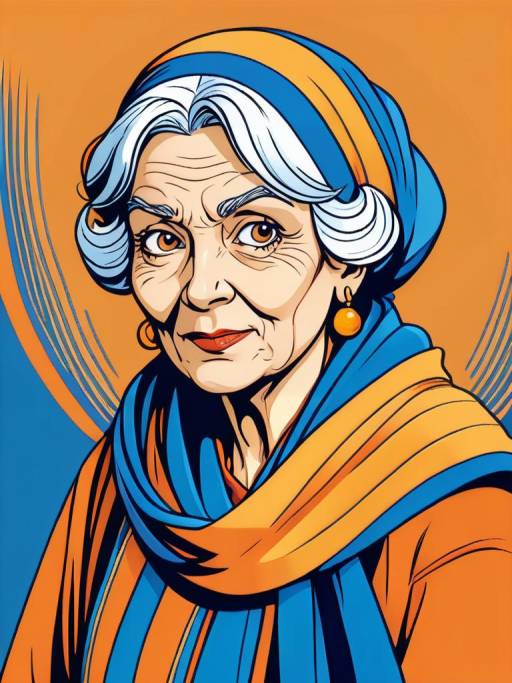 Vibrant Portrait of an Elderly Woman