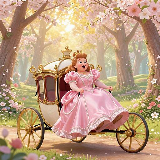 Plump Princess in Spring Carriage