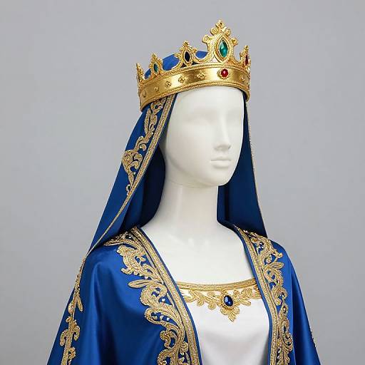 Regal Mannequin with Crown and Robe